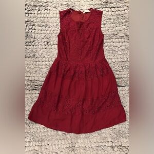 Altar’d State Burgundy Lace Detail Dress
